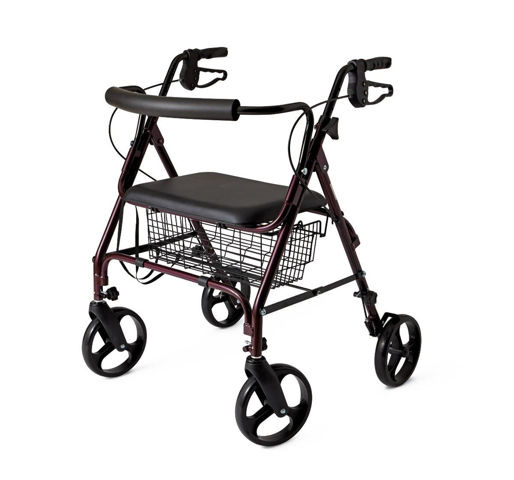 Bariatric Extra Wide Rollator Burgundy