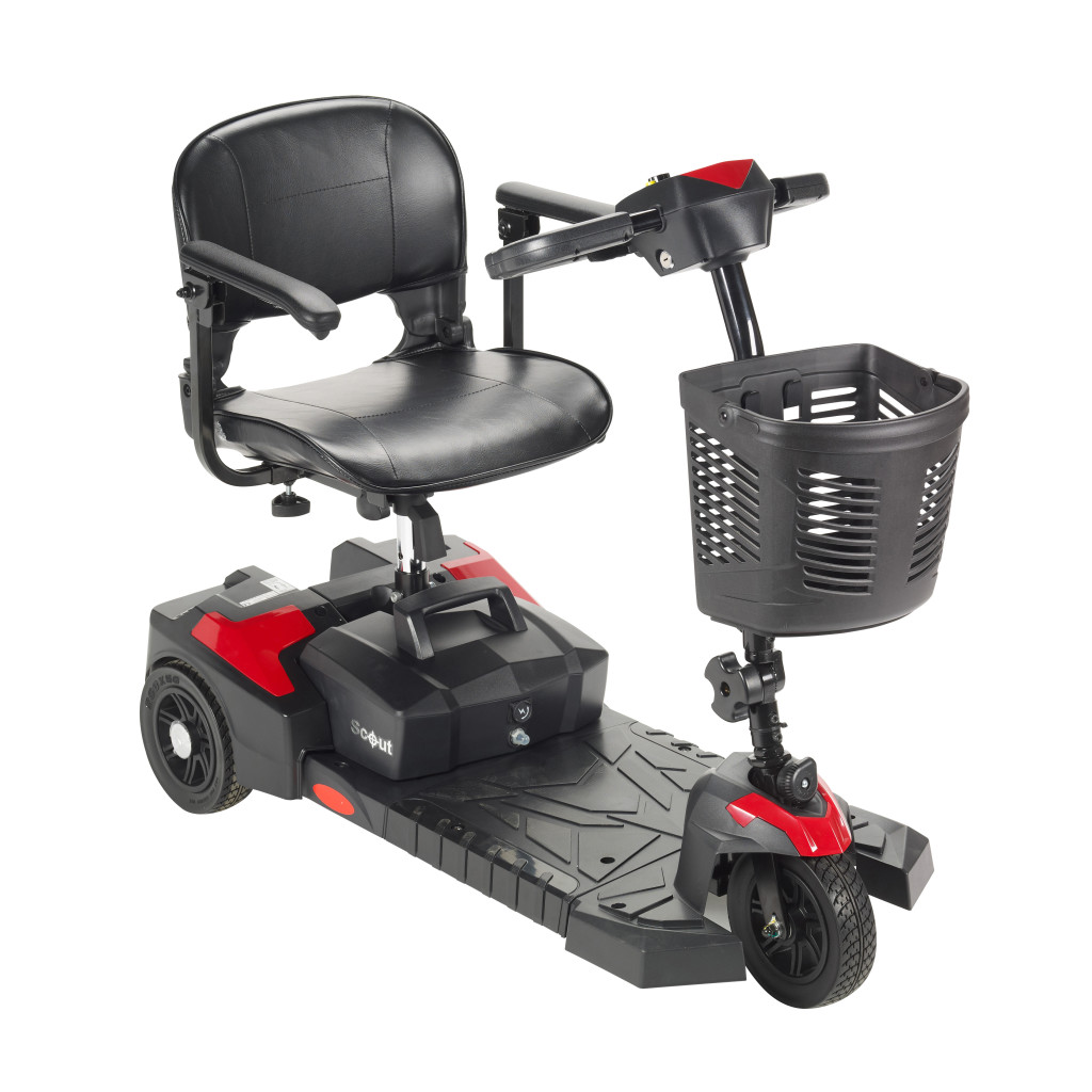 Drive Medical Spitfire Scout 3 Compact Travel Scooter, 3-wheel
