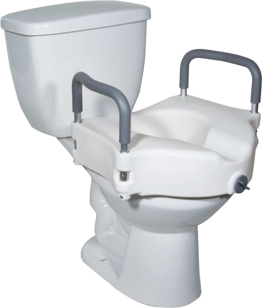 2 in 1 Locked Raised Toilet Seat